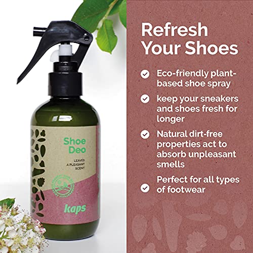 Kaps Eco-Friendly Shoe Deodorant | Odour Eliminator Spray for Sneakers, Trainers, Shoes | Plant-Based | 200ml Fresh Shoe Deodorizer Spray From Kaps | Made in Europe