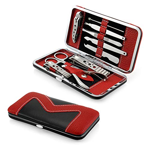 Manicure Pedicure Set Nail Clippers - 10 Piece Stainless Steel Manicure Kit - tools for nail, Cutter Kits - for women, men Includes Cuticle Remover with Portable Travel Case