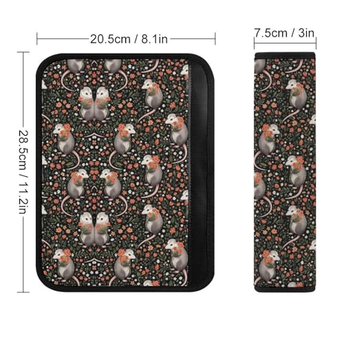 Soft Padded Car Seat Belt Pad for Child, Most Cars, 2 Piece Opossum Possums Possum Gifts Black Seat Belt Cushion Comfortable Driving - color: Pattern 129