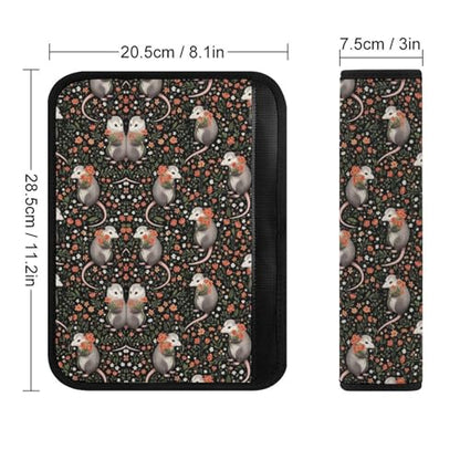 Soft Padded Car Seat Belt Pad for Child, Most Cars, 2 Piece Opossum Possums Possum Gifts Black Seat Belt Cushion Comfortable Driving - color: Pattern 129