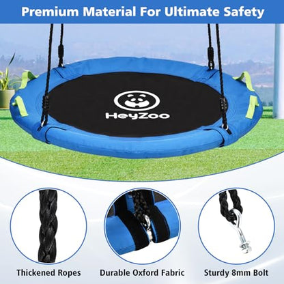 HeyZoo Tree Swing, Saucer Swing 40 Inch for Kids, Outdoor Swing, Blue | 900lbs Weight Capacity, with Adjustable Hanging Straps, for Backyard and Playground - size: 40 Inch