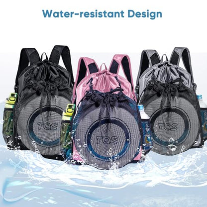 Large Beach Backpack Waterproof Sandproof - Customized Oversized Drawstring Pool Bag with Shoe Compartment for Toiletries, Towels, Gym, Travel - color: Light Pink, size: Large