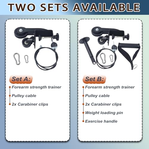 Forearm Strengthener - RISANXUN Wrist Strength Trainer for Tabletop - Adjustable Arm Wrestling Training Pulley System with Weight Loading Pin for Home Gym (Set B)