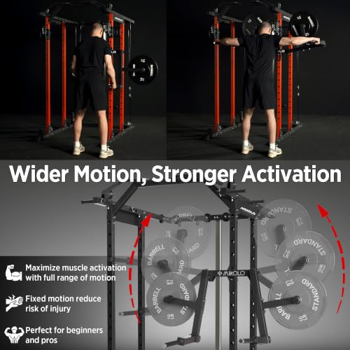 Mikolo Lateral Raise Attachment for Squat Rack, Standing Lateral Raise Machine with 1" Holes, Power Rack Cage Attachment, Upper Body Strength Training Machine for Home Gym - color: Black