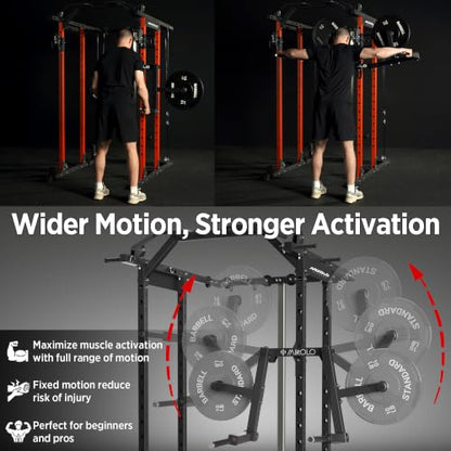 Mikolo Lateral Raise Attachment for Squat Rack, Standing Lateral Raise Machine with 1" Holes, Power Rack Cage Attachment, Upper Body Strength Training Machine for Home Gym - color: Black