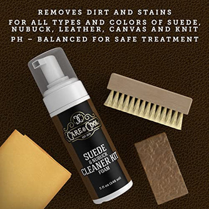 Care & Cool Suede and Nubuck Cleaner Foam Kit (5 oz) - Revitalizes and Refreshes Shoes, Boots, Clothes, and Furniture - style: Foam Kit
