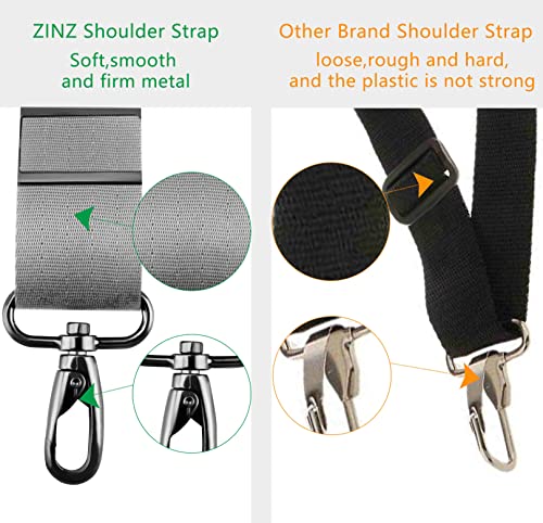 ZINZ Shoulder Strap 58" Ultra-Thick Fixed Padded and Adjustable Buckles Crossbody Strap for Briefcase Laptop Bag Luggage - color: Gray