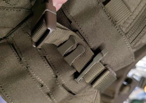 TACNEX Tactical Backpack Strap Clip Webbing Keeper Holder MOLLE Belt Hook Retainer Harness/Sling/Bag/Military Strap Stays - color: Wolf Grey, size: 1"