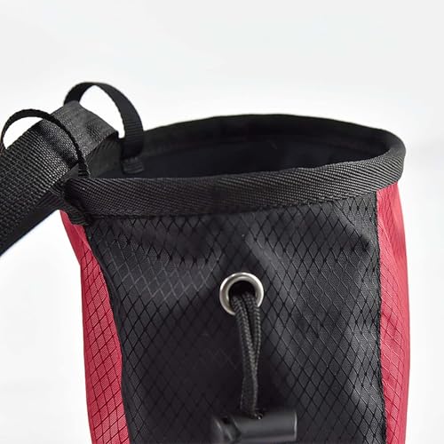 Drawstring Pouch Gym Chalk Bag Refillable Equipment Portable Wide Opening Design Wrist Bush Lightweight Carry Bag Suitable for Climbing - color: Red