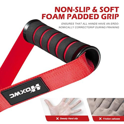 HOXWC Cable Handles Gym Equipment, Heavy Duty Resistance Band Handles, Replacement Exercise Handles for Cable Machine, Pulley System, Strength Trainer, Pull Down Workout, Home Gym Cable Attachments - color: Red