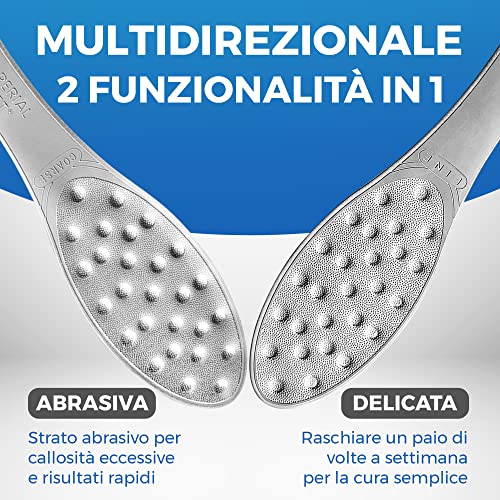 Stainless Steel Foot Scraper | Professional Double-Sided Foot File Callus Remover for Feet | Foot Rasp Scrubber for Wet Or Dry Skin | Easy to Clean Pedicure Tool, Heel Grater for Feet