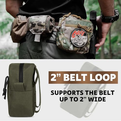 Tactical Admin GP Pouch Multi-Purpose Storage Organizer | 500D Nylon,MOLLE/Belt compatible,Front Loop Panel,2 Compartment Utility Bag