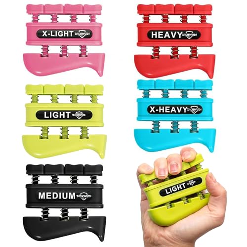 DICYWUDI Grip Strength Trainer, Finger Strength Trainer for Grip Strength Training for Fingers, Wrists, and Hands for Home, Office, Gym, Climbing, Athletes, Musicians, and Therapy - color: Pink /Yellow/Black/Red/Blue