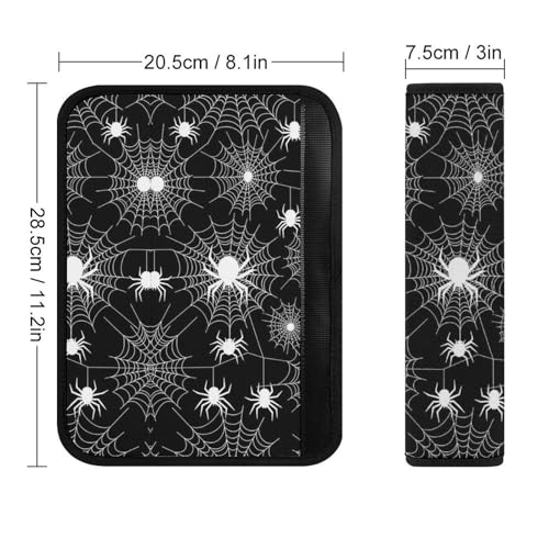 2 Pack Halloween Spiderweb Spiders Car Seat Belt Pad Breathable Shoulder Harness Cover for Adult Use, Stroller Pushchair High Chair, Pressure Relief - color: Pattern 1156