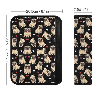 Breathable Car Seat Belt Pad for Girls and Boys, Stroller Pushchair High Chair, 2PCS Black Pug Dog Shoulder Harness Cover Easy Install (No Tool) - color: Pattern 206
