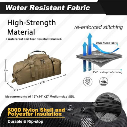 3 In 1 Tactical 85L Military Backpack Travel Duffle Bag for Weekender Gym Workout Deployment - color: Tan