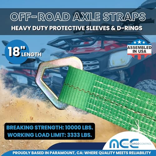 2 Pack 18" Green Axle Straps Mega Cargo Control Heavy - color: Green, size: 18"