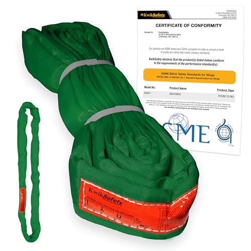 Heavy Duty Lifting Strap - Anaconda - Endless Loop Strap for Industrial Lifting Slings - Green - 2" x6' - color: Green, size: 2"x6' | 5,300 lbs