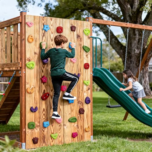 36PCS Rock Climbing Holds for Kids, Rock Wall Climbing Holds with Hardware - Climbing Rocks for Indoor Outdoor Playground Climbing Wall
