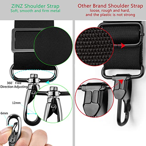 ZINZ Shoulder Strap 78" Universal Bag Strap with Ultra-Thick Fixed Padded and Dual Balanced Adjustable Buckles for Briefcase, Travel Bag, Sports Bags, Laptop Bag, Crossbody Bag - Wine Edge - color: Wine Edge