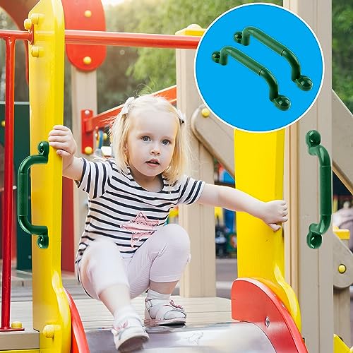 8 Pieces Playground Safety Handles for Kids Playground Handles Swing Set Accessories Safety Hand Grips for Playset Playhouse Treehouse Climbing Frame (Green) - color: Green
