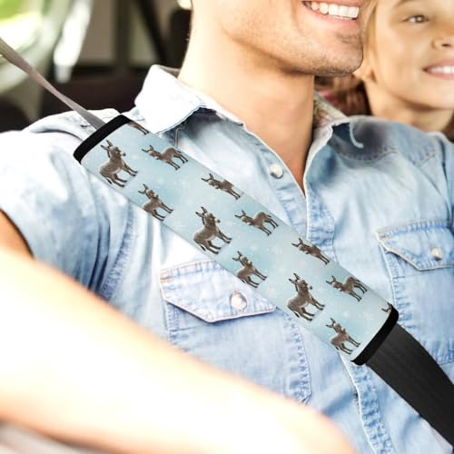 2PCS Breathable Seat Belt Cover for Adults and Children, Most Cars, Donkey Snow Shoulder Harness Cover, Shock Absorption - color: Pattern 889