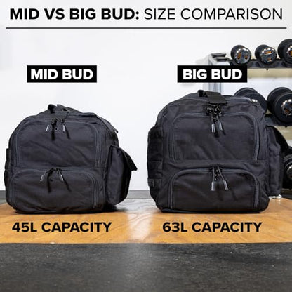Serious Steel Fitness Heavy Duty 1000D Nylon Duffel Gym Bag (Mid BUD - Black) - color: Black, style: Duffel Bag (Mid Bud)