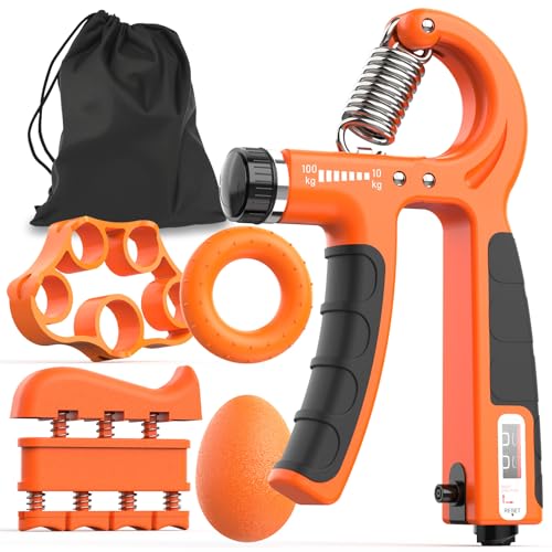 JKSHMYT Grip Strength Trainer Kits (5 Pack), Adjustable Resistance Forearm Strengthener, Hand Gripper Strengthener for Muscle Building