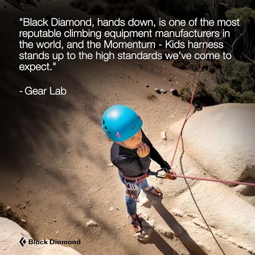 BLACK DIAMOND Kids' Momentum Safe Rock Climbing Harness, Indoor/Outdoor - color: Kingfisher