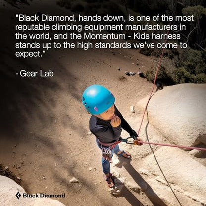 BLACK DIAMOND Kids' Momentum Safe Rock Climbing Harness, Indoor/Outdoor - color: Wild Rose