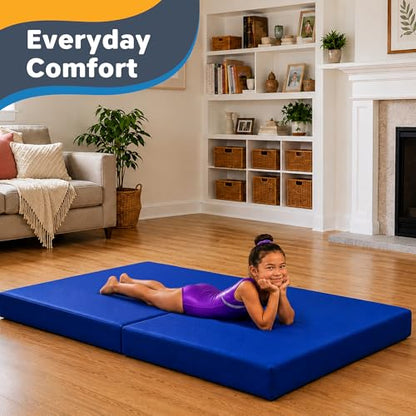 SaferBounce Landing Gymnastics Mat 6Ft x 4Ft x 6″ | Crash Pad for Kids | Soft Gymnastics Pad for Tumbling, Cheerleading & Training | Toddler Crash Mat | Sensory Crashpad | Climbing & Bouldering