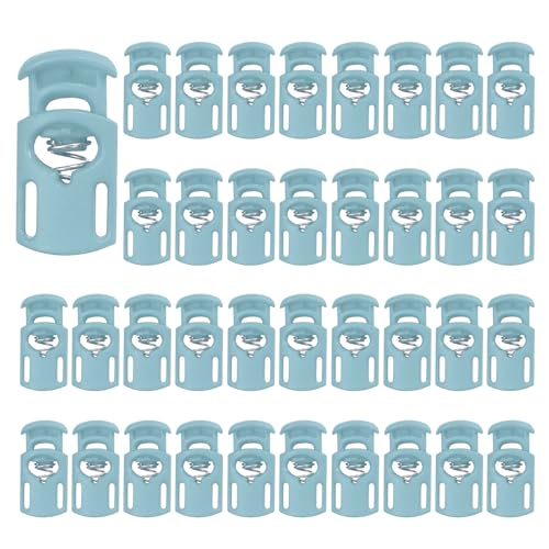 PATIKIL Nylon Spring Cord Locks, Elastic Toggle Stop Slider Clamp Adjuster Fastener for Drawstring Shoelaces Paracord - color: Blue