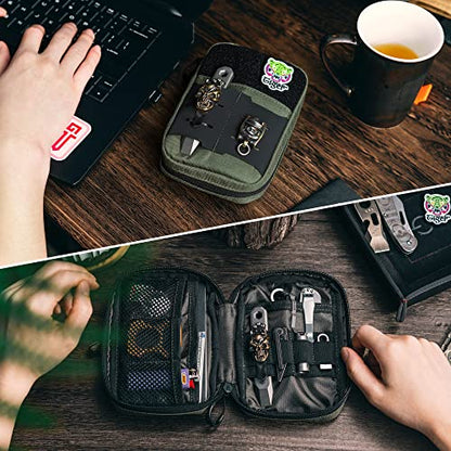 TACTICAL GEEK Block E2.0 EDC Compact Waist Multi-Purpose Molle Pouch Organizer, Green - color: Green
