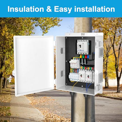 Electrical Junction Box, Outdoor Water Resistant Nema Enclosure, Ventilated ABS Plastic WiFi Project Box with Internal Mounting Panel & Hinged Cover 13" Lx 9.2" Wx 5.6" H - size: 13"L x 9.2"H x 5.6"W