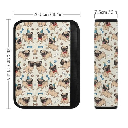 2 Pack Dog Paws Pug Print Car Seat Straps Shoulder Pads Soft Padded Shoulder Harness Cover for Adult Use, Stroller Pushchair High Chair, Pressure Relief - color: Pattern 406
