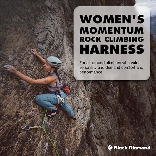 BLACK DIAMOND Women's Momentum Rock Climbing Harness, Adjustable Loops - color: Desert Sage, size: MD (30-33" Waist)