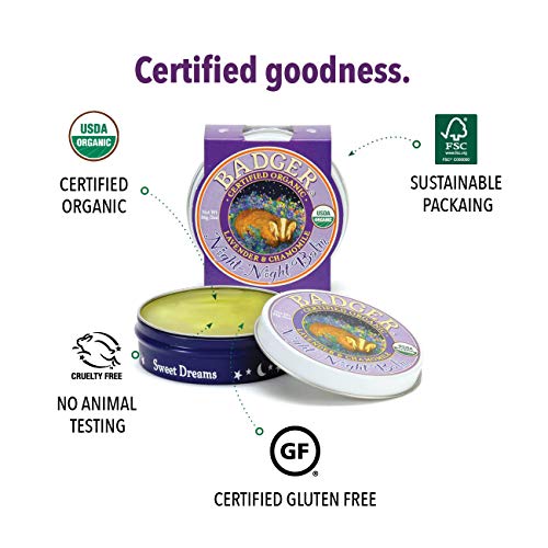 Badger - Night Night Balm, Chamomile & Lavender, Natural Sleep Balm for Kids, Scented Relaxing Balm for Children, Kids Organic Sleep Balm, 2 oz (2 Pack) - size: 2 Ounce (Pack of 2)