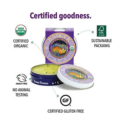 Badger - Night Night Balm, Chamomile & Lavender, Natural Sleep Balm for Kids, Scented Relaxing Balm for Children, Kids Organic Sleep Balm, 2 oz (2 Pack) - size: 2 Ounce (Pack of 2)