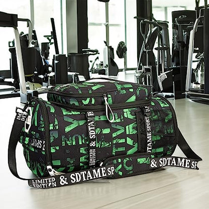 Gym Duffle Bag Backpack with Shoe Compartment,4 ways Travel Backpack for Women and Men,Multi-Functional Weekender bag with Waterproof Layer&Laptop Compartment for Fitness, Travel,Camping - color: Green