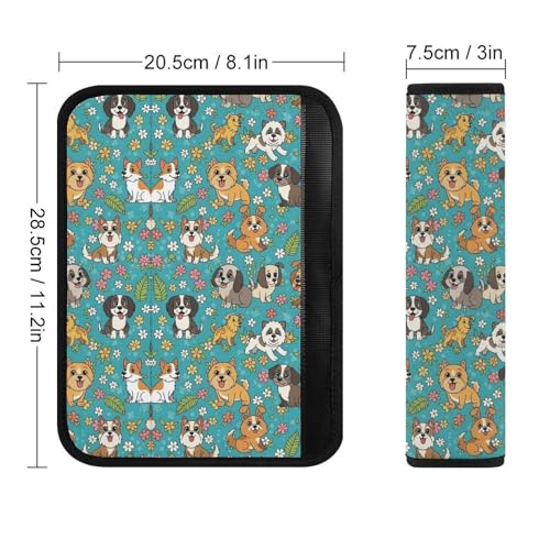 2 Pack Breathable Car Seat Straps Shoulder Pads for Adults and Children, All Vehicles, Floral Dog Gifts Harness Pads Strap, Pressure Relief - color: Pattern 137