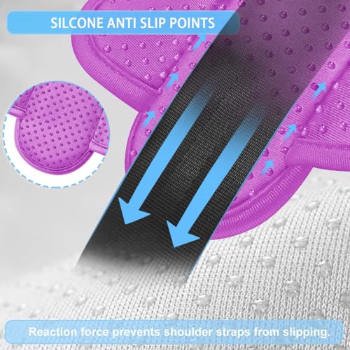 ZINZ 2-Pack Universal Shoulder Pad with Ultra thick Cushion for Bag Luggage Bag Crossbody, Plus Long & Anti-Slip & Breathable,Purple-2Pack - color: Purple-2pack