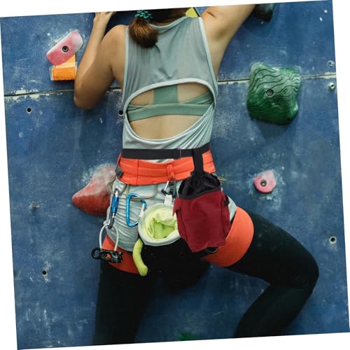 ibasenice Unique Climbing Chalk Bag with Zipper Storage Pockets for Bouldering Rock Climbing and Gymnastics Stylish Design Secure Essentials and Convenient Grip for Outdoor Adventures