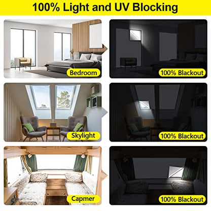 FADOTY 100% Blackout Curtains 2 Pack, 57"x 118" Black Out Window Cover | Blackout Window Film Shades Blinds, Cuttable, No Drill, Sun Heat Light Blocker for Bedroom, Nursery, Media Room, RV, White - color: White, size: 57"W x 118"H (Pack of 2)