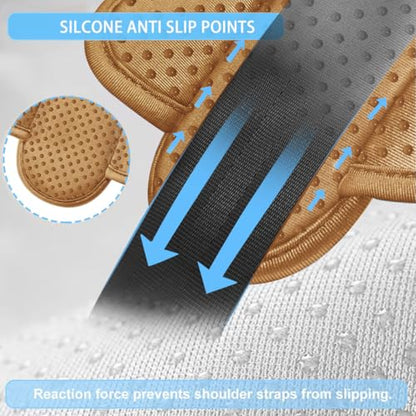 ZINZ 2-Pack Universal Shoulder Pad with Ultra thick Cushion for Bag Luggage Bag Crossbody, Plus Long & Anti-Slip & Breathable,Khaki - color: Khaki-2pack