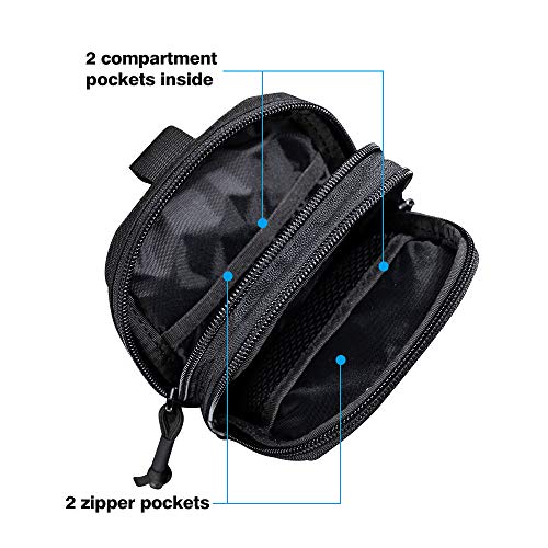 EXCELLENT ELITE SPANKER Tactical Molle EDC Pouch with Cellphone Pouch | Molle admin pouch,molle utility pouch,tool pouch,Organizer Nylon Belt Waist Bag - color: Black