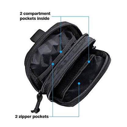 EXCELLENT ELITE SPANKER Tactical Molle EDC Pouch with Cellphone Pouch | Molle admin pouch,molle utility pouch,tool pouch,Organizer Nylon Belt Waist Bag - color: Black