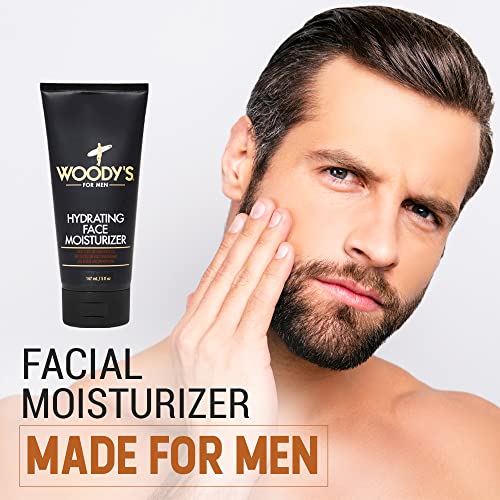 Woody's Face Moisturizer for Men with Menthol - Hydrating Daily Facial Lotion for Dry Skin, Anti-Aging Face Cream, Mens Skin Care, 5 fl oz - style: Face Moisturizer