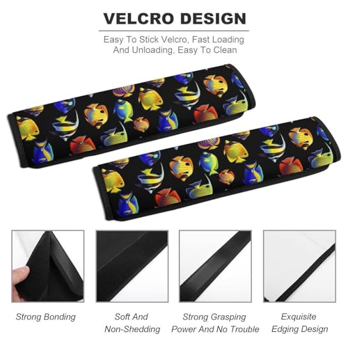 2 Pack Tropical Colorful Fish Car Seat Straps Shoulder Pads Soft Padded Seat Belt Cushion for Kids, All Vehicles, Pressure Relief - color: Pattern 836