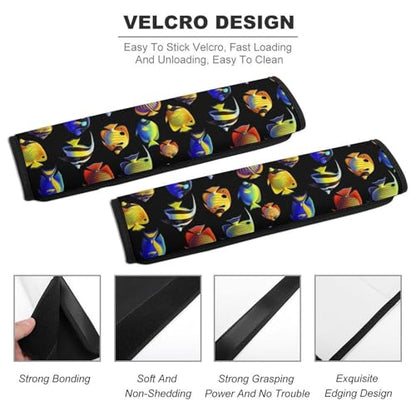 2 Pack Tropical Colorful Fish Car Seat Straps Shoulder Pads Soft Padded Seat Belt Cushion for Kids, All Vehicles, Pressure Relief - color: Pattern 836