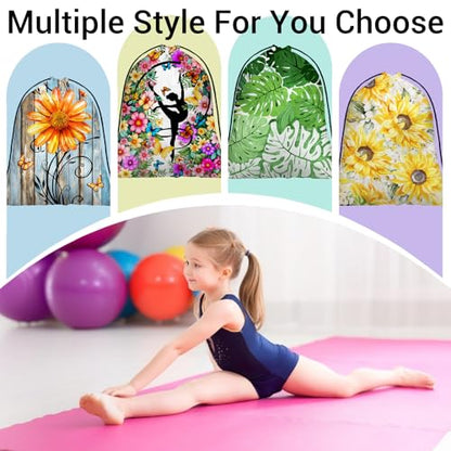 Gym Silhouette Art Grip Bag for Gymnasts Outdoor Sports Small Gymnastic Drawstring Bag - color: Gym Silhouette-multi